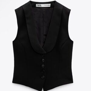 Zara Elegant Black Vest with Buttons